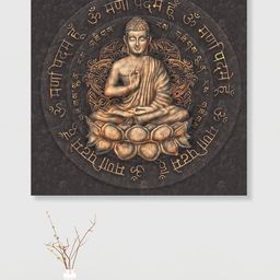 RANDOM Black & Brown Buddha Canvas Wall Art-image-55