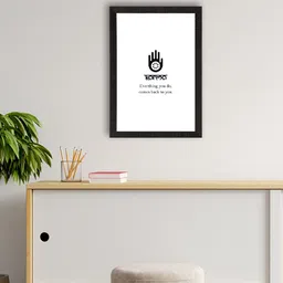 eCraftIndia Black & White Karma Motivational Quote Printed Framed Wall Art-image-81