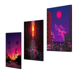 999store Set of 3 Beautiful View Of The Eiffel Tower Wall Painting image 3