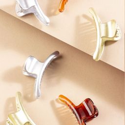 AccessHer Women Red & Gold Pack Of 6 Acrylic Hair Clip-58