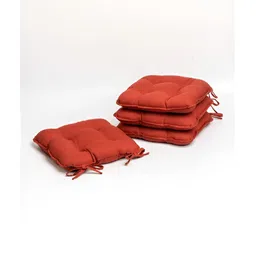 SKANDA FAB Brown 4 Pieces Pure Cotton Chair Pads-image-87