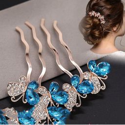 MIZORRI Women Blue & Gold-Toned Embellished Bumpit Hair Pin-image-70