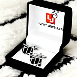 LUCKY JEWELLERY Silver Plated Formal Cuff Shirt Button, Blazer Cufflinks-23