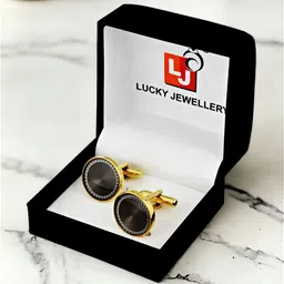 LUCKY JEWELLERY Gold Plated Formal Cuff Shirt Button, Blazer Cufflinks-16