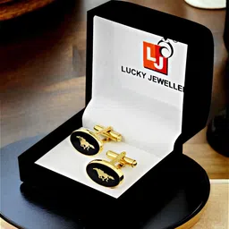 LUCKY JEWELLERY Gold Plated Formal Cuff Shirt Button, Blazer Cufflinks-58