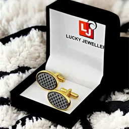 LUCKY JEWELLERY Gold Plated Formal Cuff Shirt Button, Blazer Cufflinks-40
