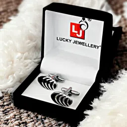 LUCKY JEWELLERY Silver Plated Formal Cuff Shirt Button, Blazer Cufflinks-image-82