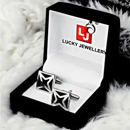 LUCKY JEWELLERY Silver Plated Formal Cuff Shirt Button, Blazer Cufflinks-30