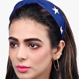 BuckleUp Women Navy Blue Knotted Hairband-image-61