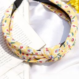 JOKER & WITCH Women Yellow & White Floral Printed Knot Hairband-image-89