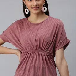 SHOWOFF Mauve Cinched Waist Top-image-54