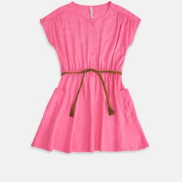 Pantaloons Junior Girls Pink Solid A-Line Top-picture-15