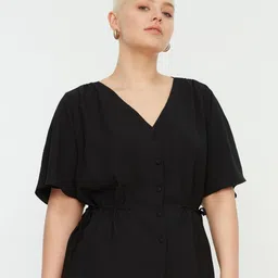 Trendyol Plus Size Flared Sleeve Cinched Waist Top-picture-58
