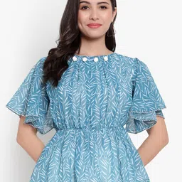SKY HEIGHTS Printed Georgette Peplum Top-image-97