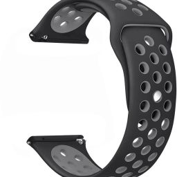 CellFAther Silicone Dotted Band Strap (Black/Gray) Smart Watch Strap-image-35