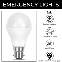 guggu Inverter Bulb 9W LED 1200mAh battery 4 hrs emergency light Pack of 3 bulbQQ114 4 hrs Bulb Emergency Light image 2