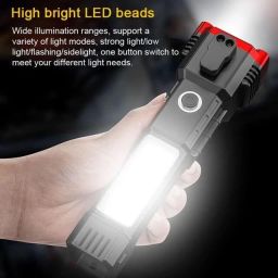 flostrain Rechargeable Multi Function LED Flashlight with Power Bank 4 hrs Torch Emergency Light image 2