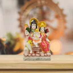 Resin made Lord Shiva Family Idol Showpiece for Car Dashboard Decorative Showpiece - 13 cm-image-59