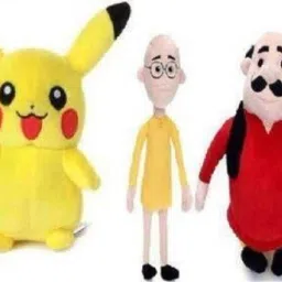 Pikachu with Motu Patlu Combo Soft Toy Stuffed for Kids 28cm + 28cm Yellow Pikachu with Red & Yellow Motu Patlu Colour - 28 cm-image-7