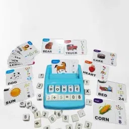 kridan EDUCATINAL GAME 2 IN 1, SPELLING & MATHEMATIC Games for Kids with Flash Cards image 3
