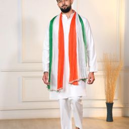 Men Pure Cotton Kurta Pyjama Dupatta Set-image-8