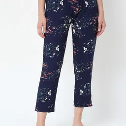 Smarty Pants Women Blue & White Floral Printed Lounge Pants-image-45