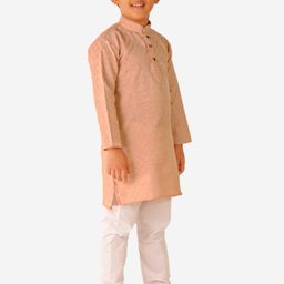 Pro-Ethic STYLE DEVELOPER Boys Woven Design Mandarin Collar Kurta with Pyjamas image 2