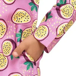 BAESD Boys Quirky Printed Regular Linen Kurta With Pyjama image 3