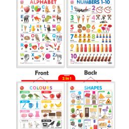 Pack of 2 | 2 IN 1 ALPHABET AND NUMBER 1-10 and 2 IN 1 COLOURS AND SHAPES Charts-image-49