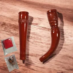 Handcrafted Clay Chillum – 9.5 cm Earthenware Outside Fitting Hookah Mouth Tip-image-19