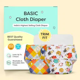 BASIC New Trimmer Cloth Diapers for Babies | Reusable & Adjustable | 3M - 3Y-22