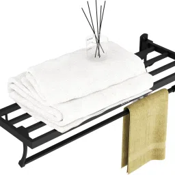 Foldable Bathroom Towel Stand with Hooks | Space-Efficient Towel Rack for Modern 24 inch 1 Bar Towel Rod-image-13
