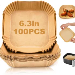 100 Pcs Air Fryer Disposable Paper Liner Square(6.3 inches, Brown) Air Fryer-image-8