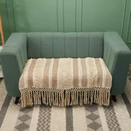 jutie pie Beige Textured Cotton 2 Seater Sofa Cover by Jutiepie-picture-6
