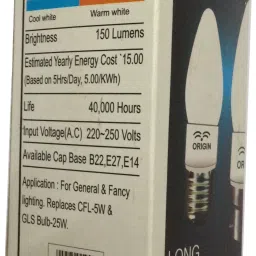 origin 1.5 W Basic Round B22 LED Bulb image 3