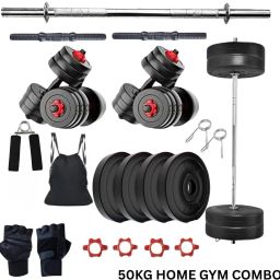 50 kg PVC 50KG Gym Kit – 3FT Straight Bar, Dumbbell Rods & Tools Home Gym Combo-image-95