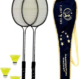 Badminton kit Set Of 2 Piece Racquet with 3 Piece Plastic ShuttleCock With cover Badminton Kit-image-76