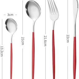 kooshlo Premium Silverware Cutlery Set For Daily Use Mirror Finish 2 Spoons,Fork,Knife Stainless Steel Cutlery Set image 2