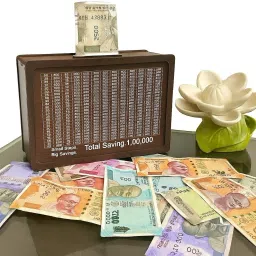 Traditional Style Wooden Coin Box Coin Bank-image-4