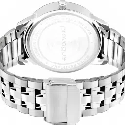 provogue All Silver Day and Date Functioning Long Life Sliver Plated chain Quartz Analog Watch- For Men Basic Analog Watch for Men with Day and Date Display image 2