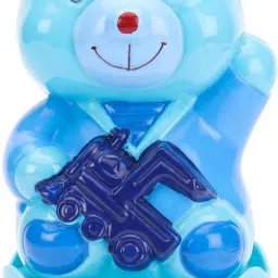 Hello Teddy Roly Poly Push and Shake Wobbling Bell Sounds Musical Toy (Blue) Rattle-image-11