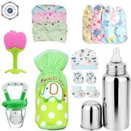 Baby Feeding Kit steel Bottle-Cap Mitten-,bibs,bottle cover,fruit Feeder teether- Silicone-picture-23