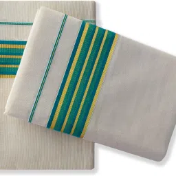 Chithra Fabrics CF 4200 Double Set Ramar Green Solid Women Dhoti-image-87