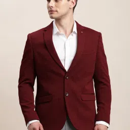 Men Self Design Single Breasted Casual Blazer-image-23