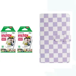FUJIFILM Instax Mini 10X2 Instant Film With 96-Sheets Purple Check Alb-um For Mini Film Roll-image-46