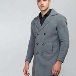 Tweed Solid Coat For Men-image-22