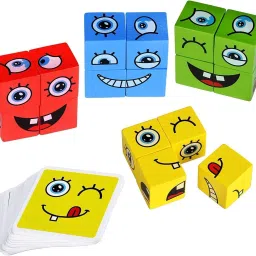 Wooden Emoji Cube face Changing Game for Kids Inflatable Ball-13