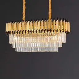 600x300 MM Gold Black Crystal Pendant Chandelier Ceiling Lights Hanging Chandelier Ceiling Lamp-image-37