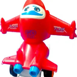 caught trendy Cute Character pull and push go back Transforming into Battle Aeroplane Toy image 5