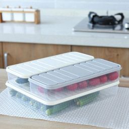 Plastic UNBREAKABLE KITCHEN FRIDGE GROCERY CONTAINER 1 PCS 2500 ML 2 PCS 1200 ML Storage Basket-10